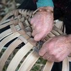 Owen Jones making an oak swill at Hatfield Living Crafts fair 2017